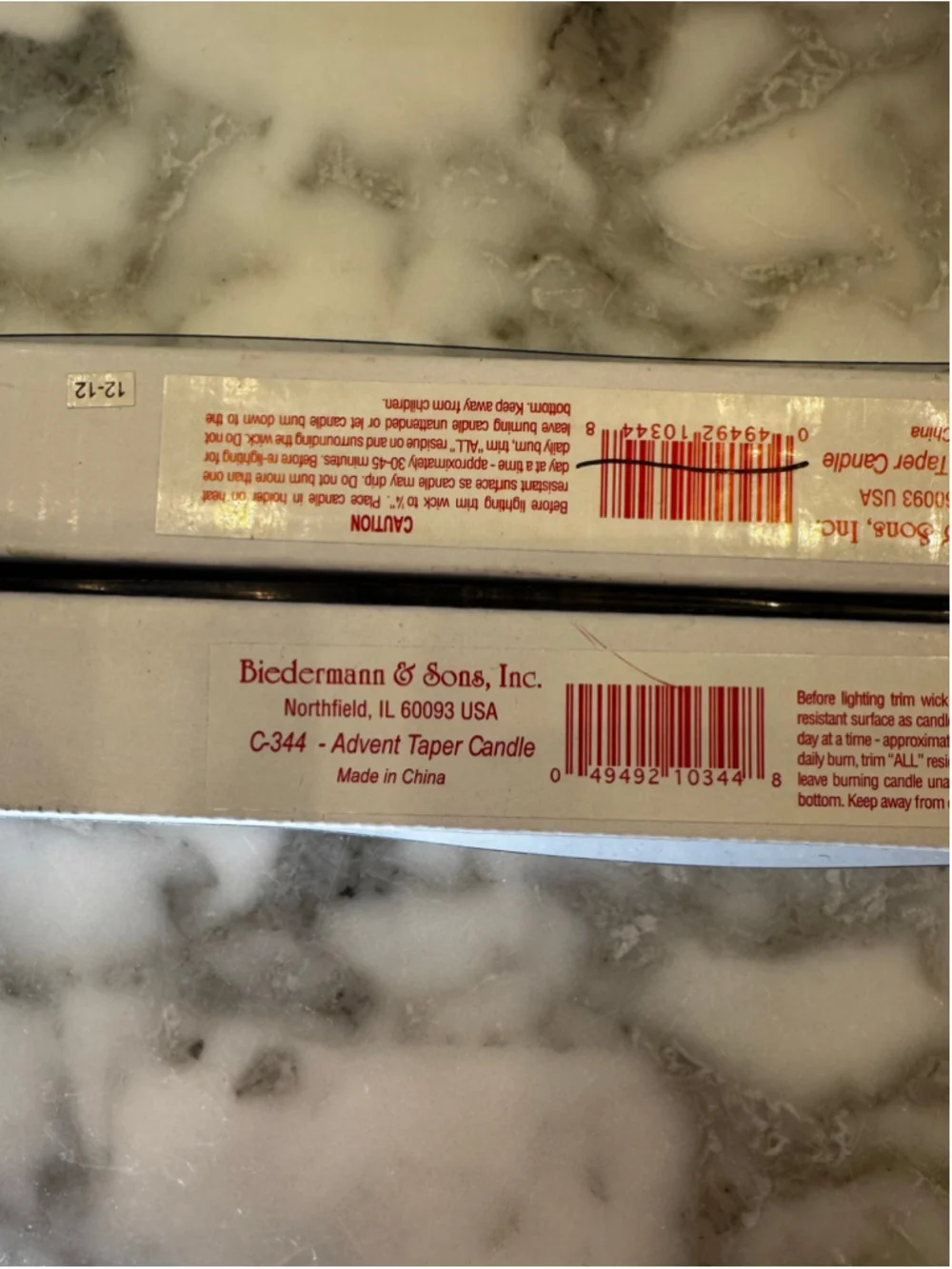 Biedermann & Sons Advent Taper Candles Countdown 1–24 Christmas Set